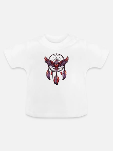 Traumfänger mit Vogel - Baby Bio-T-Shirt mit Rundhals - Weiß