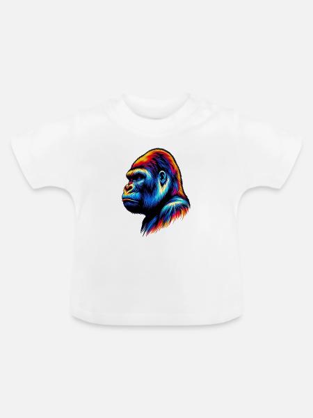 Gorilla - Baby Bio-T-Shirt mit Rundhals - Weiß