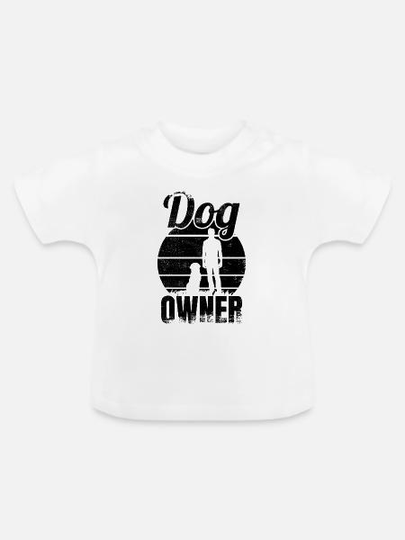 Hundebesitzer - Baby Bio-T-Shirt mit Rundhals - Weiß