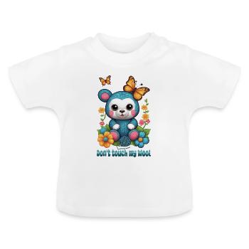 Teddy en laine - T-shirt bio col rond Bébé - blanc - Devant