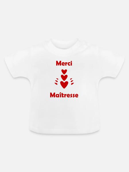 DANKE HERRIN - Baby Bio-T-Shirt mit Rundhals - Weiß