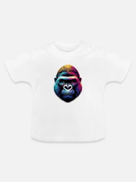 Gorilla - Baby Bio-T-Shirt mit Rundhals - Weiß