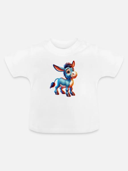 Esel-Maultier - Baby Bio-T-Shirt mit Rundhals - Weiß