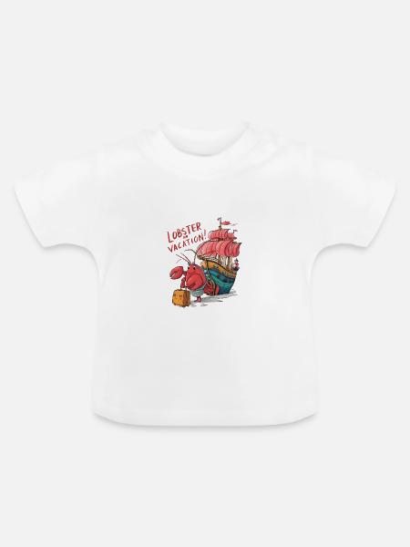 Lobster Vacation - Baby Bio-T-Shirt mit Rundhals - Weiß