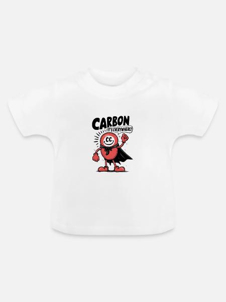 Comic Carbon - It's Everywhere! - Baby Bio-T-Shirt mit Rundhals - Weiß