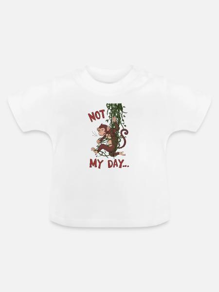 Not My Day Monkey - Baby Bio-T-Shirt mit Rundhals - Weiß