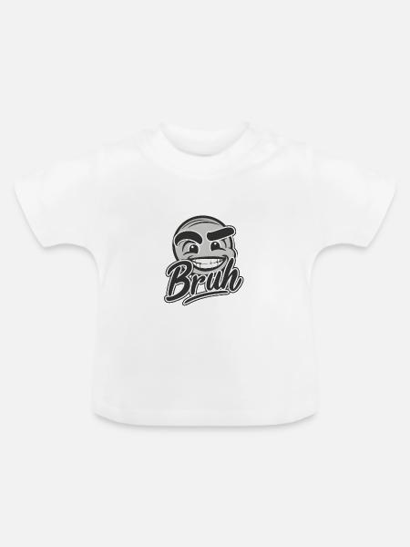 Bruh Face - Baby Bio-T-Shirt mit Rundhals - Weiß