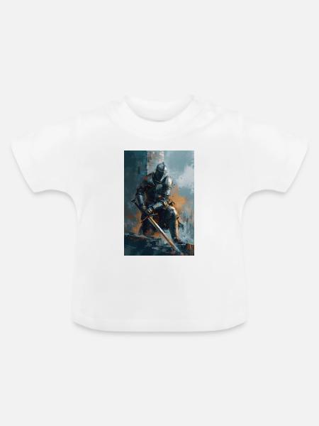 Poster Illustration Chevalier - Baby Bio-T-Shirt mit Rundhals - Weiß