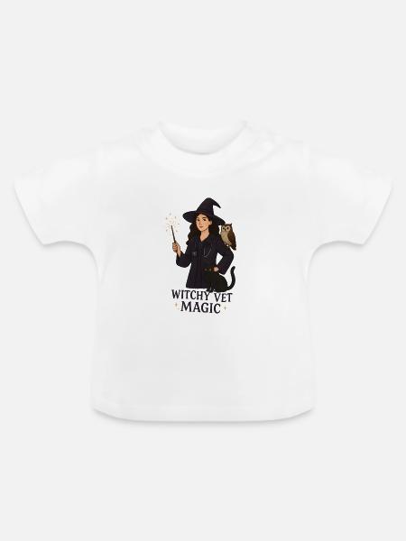 Hexentierarzt Magischer Talisman - Baby Bio-T-Shirt mit Rundhals - Weiß