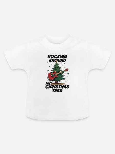 Schaukeln um den Weihnachtsbaum - Baby Bio-T-Shirt mit Rundhals - Weiß