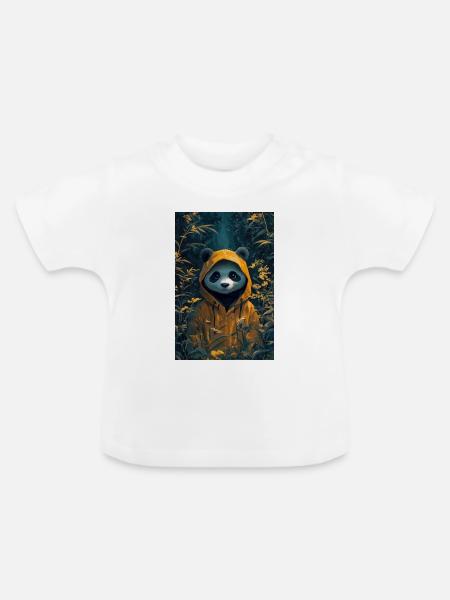 Illustration eines humanoiden Pandas - Baby Bio-T-Shirt mit Rundhals - Weiß