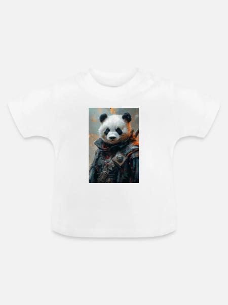 Illustration eines humanoiden Pandas - Baby Bio-T-Shirt mit Rundhals - Weiß