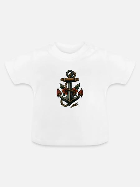 Anker - Baby Bio-T-Shirt mit Rundhals - Weiß