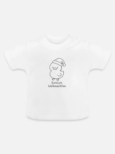 entlich weihnachten - Baby Bio-T-Shirt mit Rundhals - Weiß