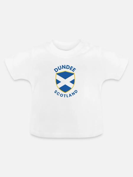 Dundee Shield Saltire Wappen - Baby Bio-T-Shirt mit Rundhals - Weiß