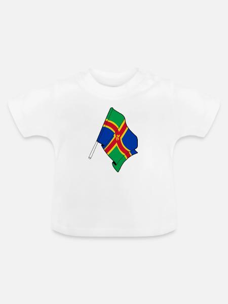 Design – Flagge von Lincolnshire - Baby Bio-T-Shirt mit Rundhals - Weiß
