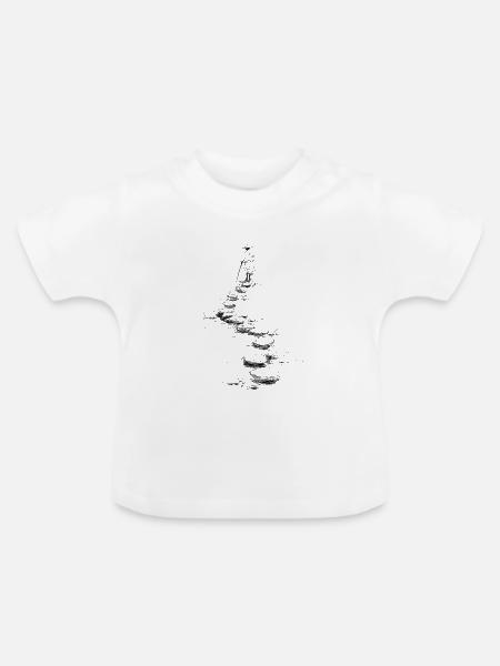 walk the path - Baby Bio-T-Shirt mit Rundhals - Weiß