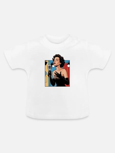 Glamouröse Bühnenstimme - Baby Bio-T-Shirt mit Rundhals - Weiß