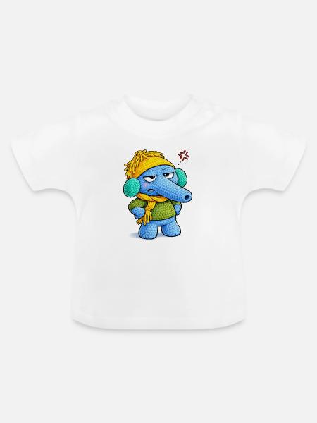 Leo Langnase genervt - Baby Bio-T-Shirt mit Rundhals - Weiß