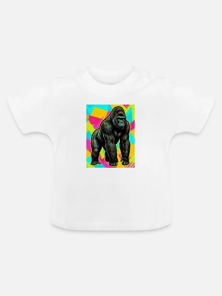 Gorilla - Baby Bio-T-Shirt mit Rundhals - Weiß