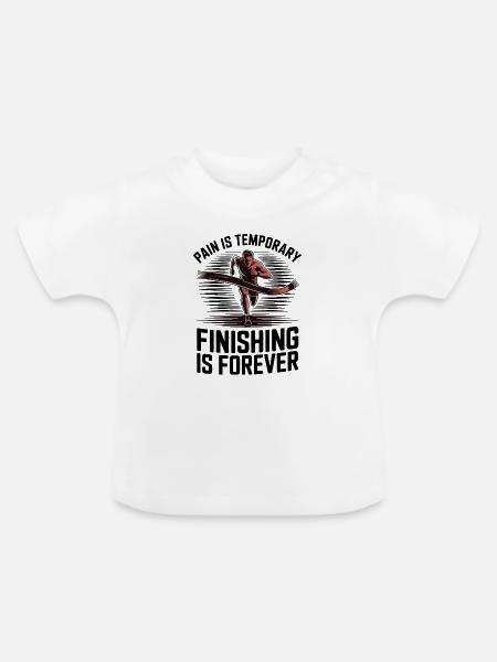 Finish Line Motivation Läufer - Baby Bio-T-Shirt mit Rundhals - Weiß