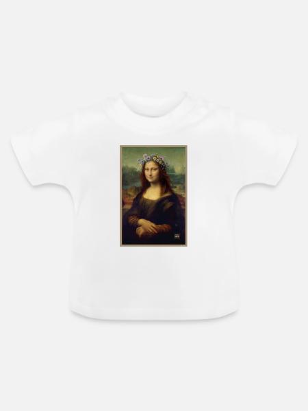 Mona Lisa Blumenkrone - Baby Bio-T-Shirt mit Rundhals - Weiß