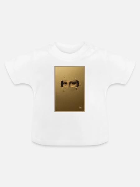 Mona Lisa Goldenes Ticket - Baby Bio-T-Shirt mit Rundhals - Weiß