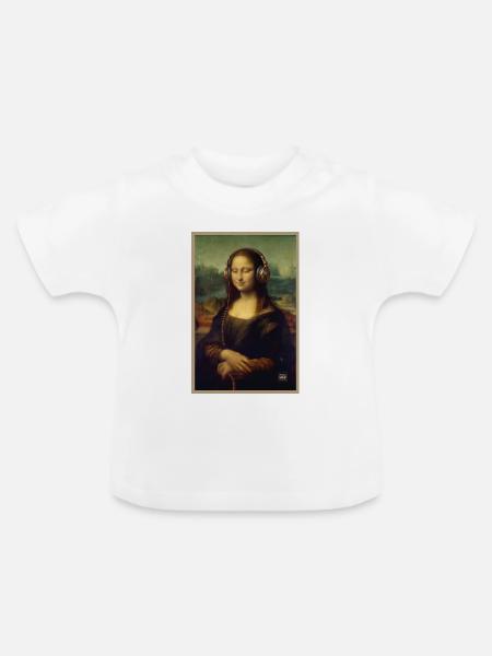 Mona Beats: Kopfhörer-Porträt - Baby Bio-T-Shirt mit Rundhals - Weiß