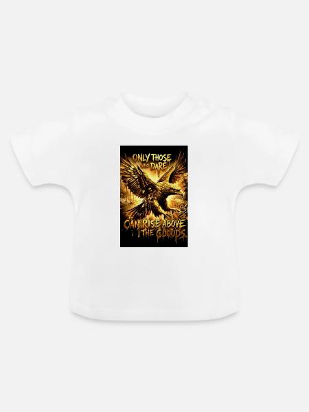 Adler Poster Motivation Spruch Wandbild - Baby Bio-T-Shirt mit Rundhals - Weiß