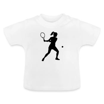 Joueur de tennis - T-shirt bio col rond Bébé - blanc - Devant