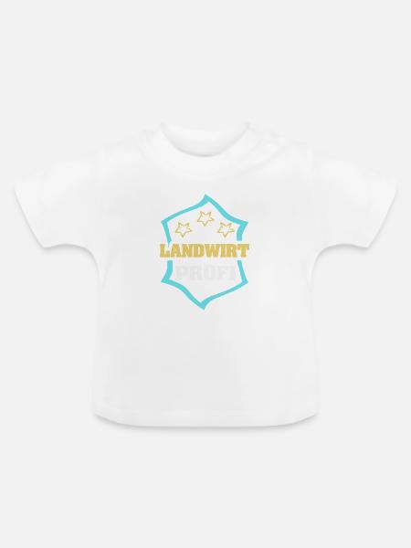 Arbeit Landwirt - Baby Bio-T-Shirt mit Rundhals - Weiß
