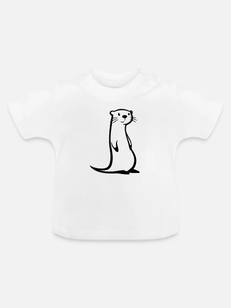 Otter - Baby Bio-T-Shirt mit Rundhals - Weiß