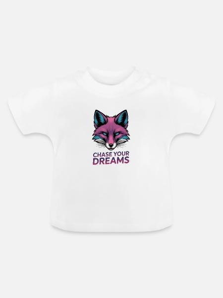 Pink Fox: Folge deinen Träumen - Baby Bio-T-Shirt mit Rundhals - Weiß