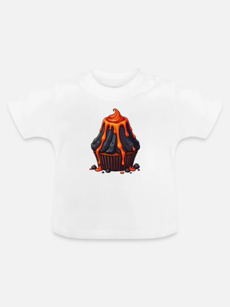 Vulkanischer Lava Cupcake - Baby Bio-T-Shirt mit Rundhals - Weiß