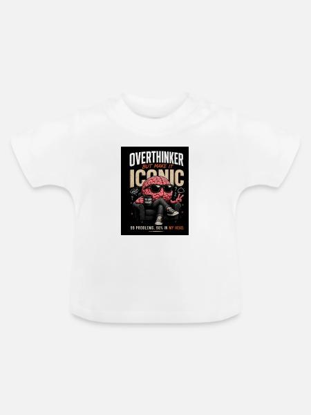 Overthinker  - Baby Bio-T-Shirt mit Rundhals - Weiß