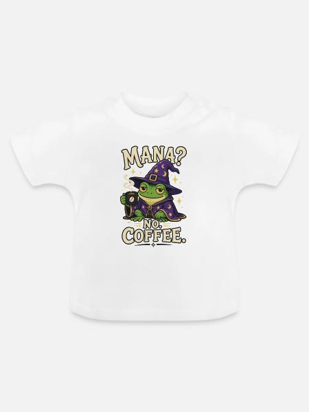 Mana Kaffee Frosch Zauberer Shirt - Baby Bio-T-Shirt mit Rundhals - Weiß