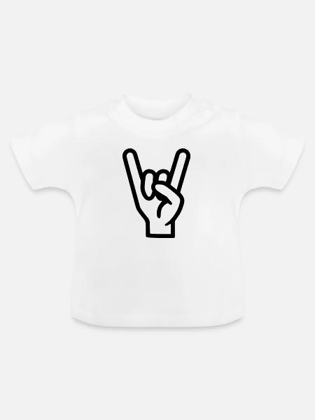 Felszeichen Hand - Baby Bio-T-Shirt mit Rundhals - Weiß