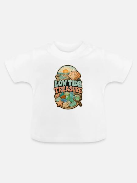 LOW TIDE TREASURE - Baby Bio-T-Shirt mit Rundhals - Weiß
