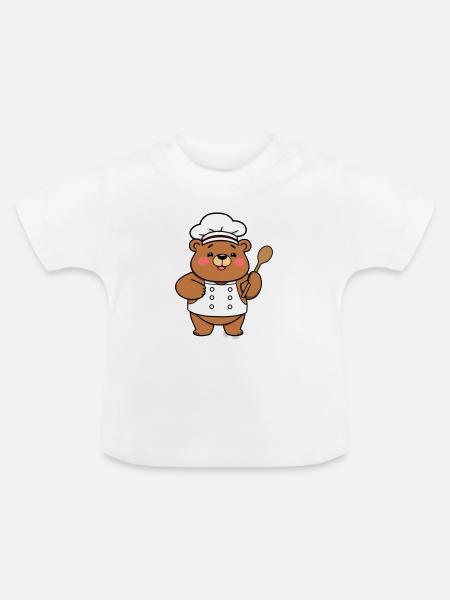 Chef Bear - Baby Bio-T-Shirt mit Rundhals - Weiß