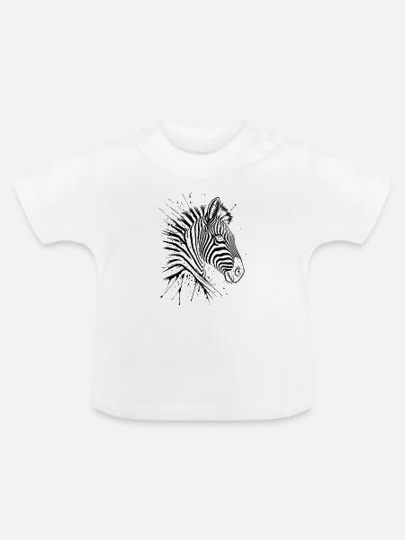 Zebra - Baby Bio-T-Shirt mit Rundhals - Weiß