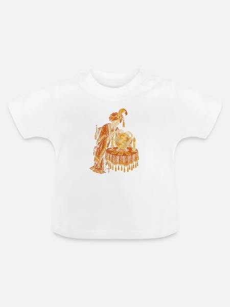 Die Skelett-Wahrsagerin mit der Kristallkugel - Baby Bio-T-Shirt mit Rundhals - Weiß