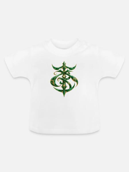 Jade-Mystisches Siegel - Baby Bio-T-Shirt mit Rundhals - Weiß