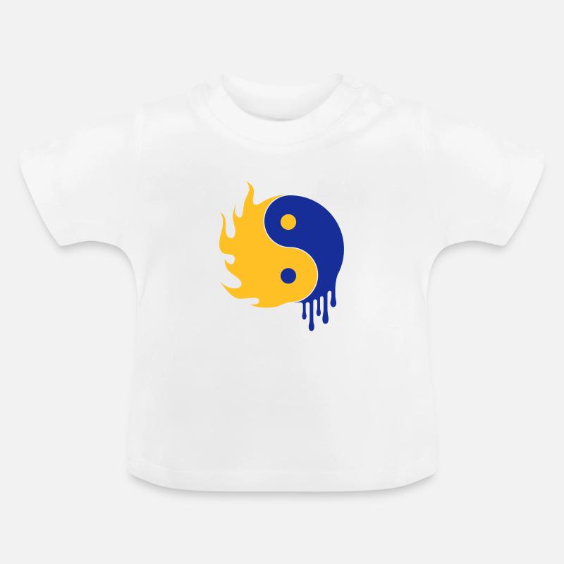 Ying Yang - T-shirt bio col rond Bébé - blanc