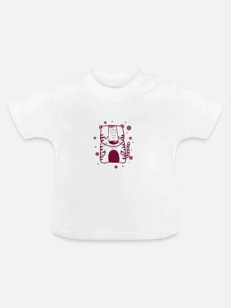 lustiger kleiner Tiger - Baby Bio-T-Shirt mit Rundhals - Weiß