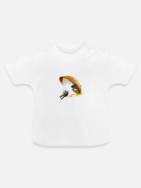 Paraglider über den Wolken - Baby Bio-T-Shirt mit Rundhals - Weiß