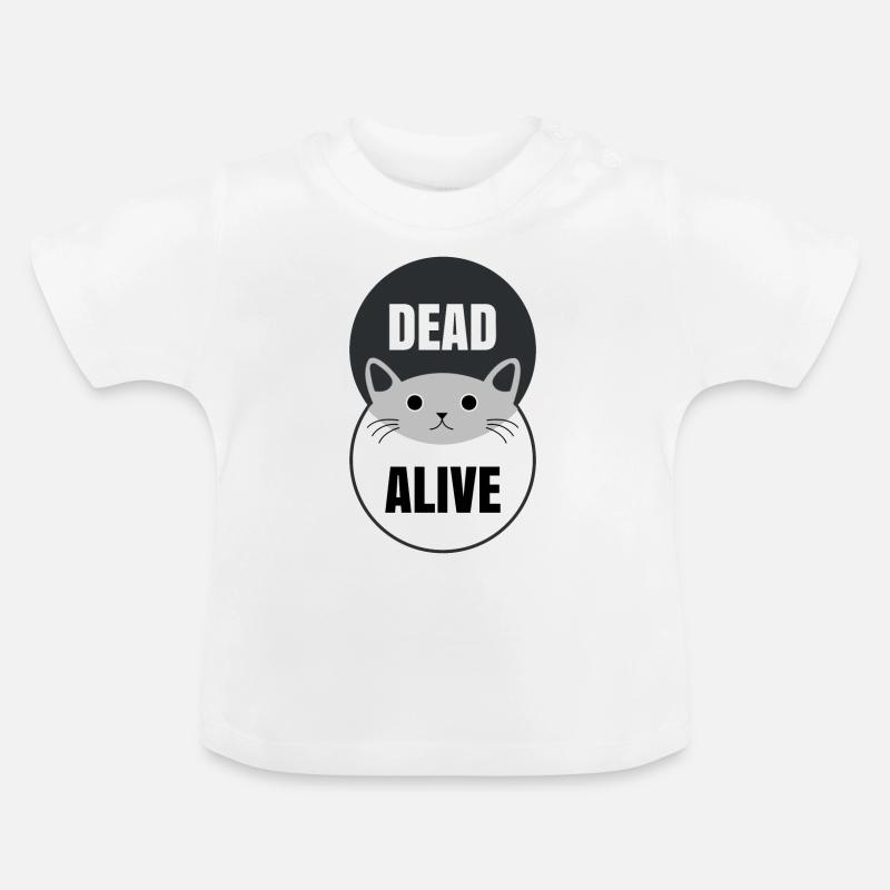 Le chat de Schrödinger Physique drôle Physique du chat - T-shirt bio col rond Bébé - blanc