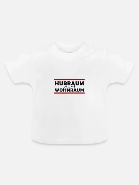 Hubraum statt Wohnraum - Baby Bio-T-Shirt mit Rundhals - Weiß