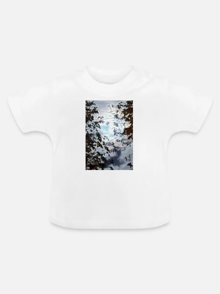 Äste vor Mondlicht - Baby Bio-T-Shirt mit Rundhals - Weiß