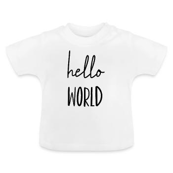 hello world - Baby Bio-T-Shirt mit Rundhals - Weiß - Vorne