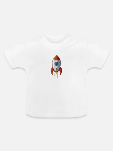 Comic Rakete - Baby Bio-T-Shirt mit Rundhals - Weiß